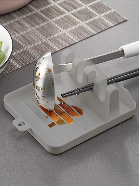 Elegant Kitchen Rack - Multifunctional Utensil and Lid Holder in Stylish Grey